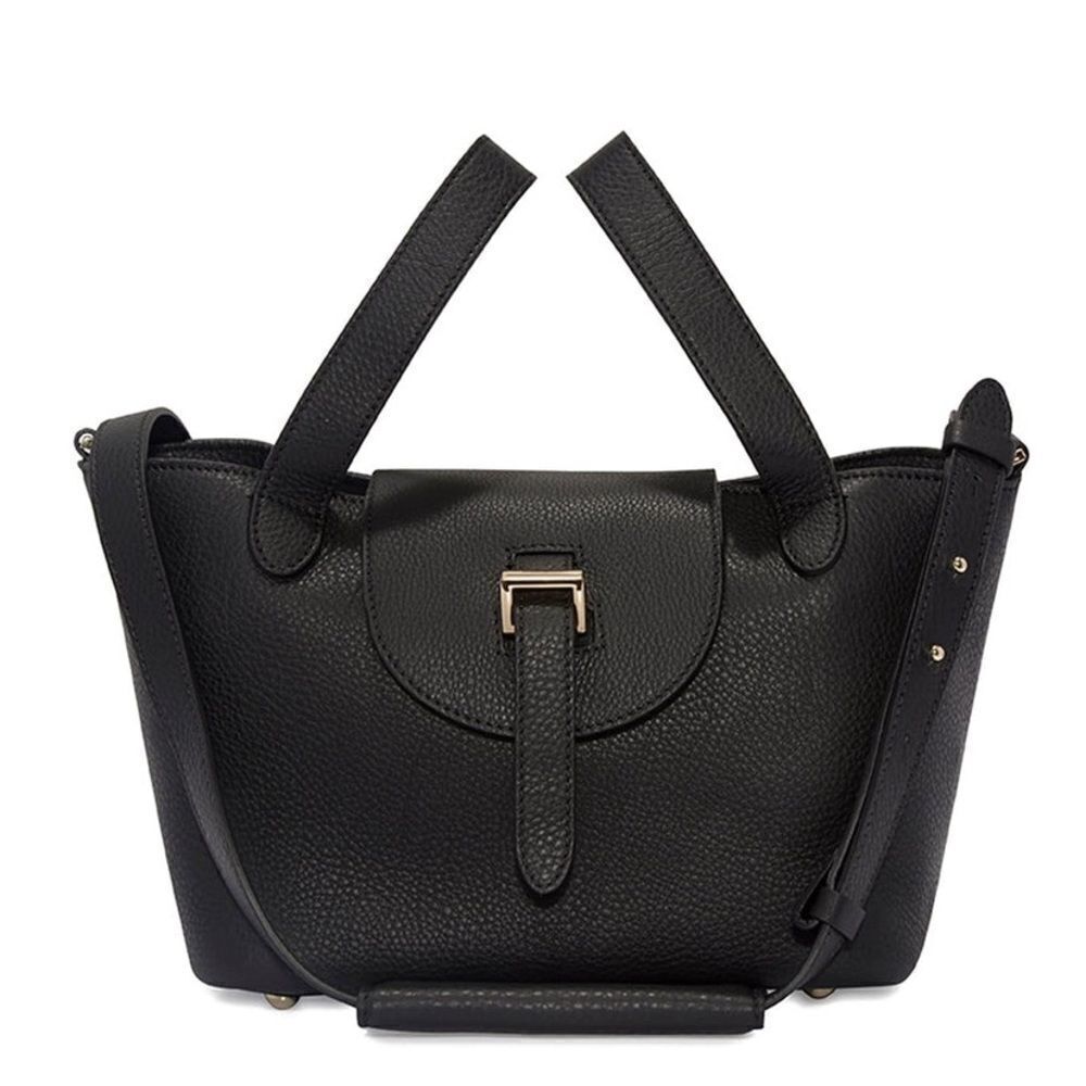Meli Melo Thela Mini Black Crossbody Bag Purse Handbag Pebbled Leather